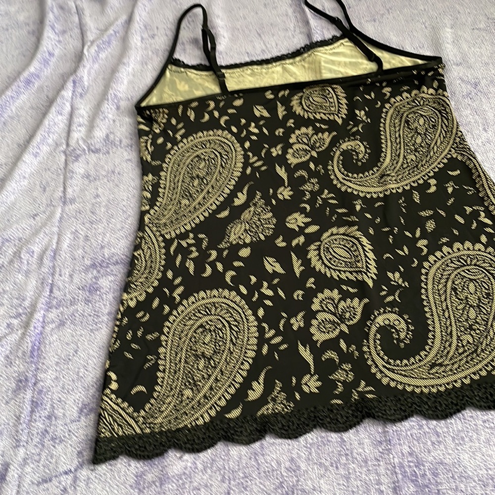 Jockey black nude paisley Lycra stretch camisole spaghetti strap silky soft sexy - Picture 11 of 12